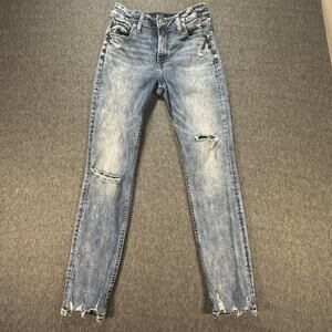 Silver Jeans Avery Skinny Jeans Womens 29 Distressed Blue Stretch Denim Ripped